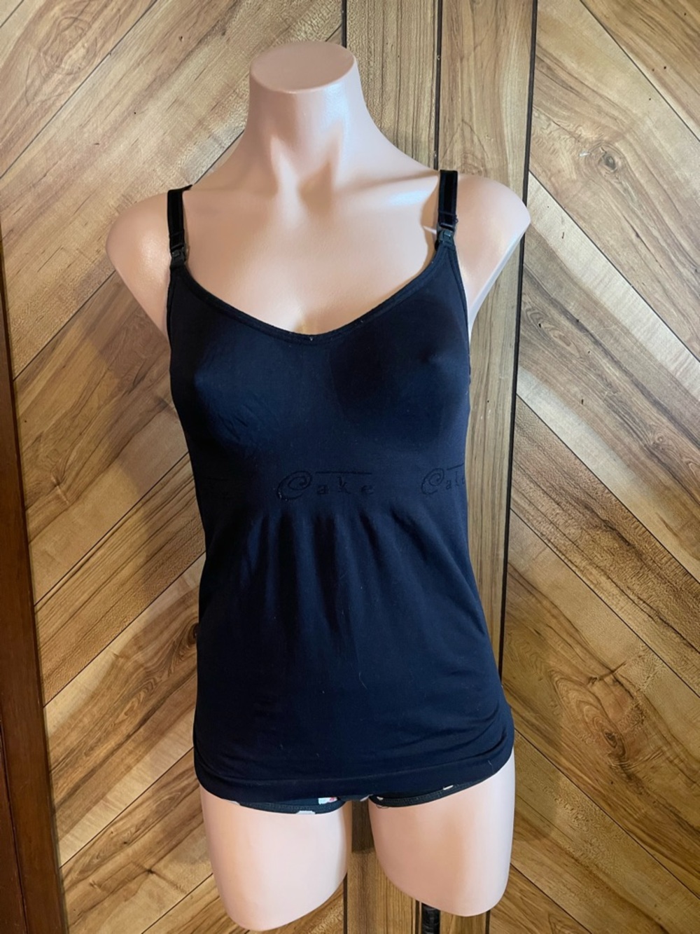 Cake Maternity Toffee Nursing Tank Top Black Shaping Seamless Cami View 3
